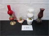 Mini Oil Lamps, red (4)