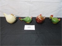 Decorative clay chickens (4)