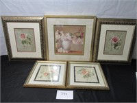 Framed Floral Prints (5)