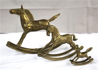 Three brass rocking horses, 9.75 X 7.75", 7 X 5"