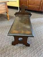 Victorian oak gothic foot rest, 17 X 28 X 19.5"H,