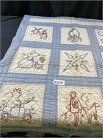 Quilted/Embroidered Baby Blanket