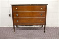 three drawer chest, original hardware, missing