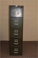 Five drawer metal filing cabinet, 15 X 28 X 57"H