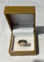 14kt gold emerald ring, 2.83 g, approx size 5