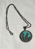 Sterling silver marcasites faux turquoise vintage