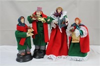 Four vintage Christmas animated carolers,