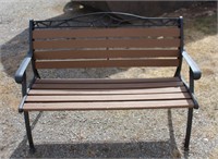 Metal & wood bench 48"W