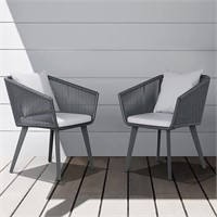 2 Pieces Patio Dining Set  Grey