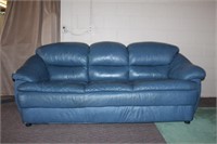 Blue plether 84" 3 seat sofa, some