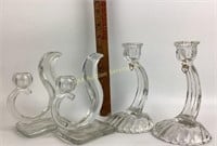 Clear glass art candleholders, featuring seashell