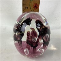 Egg shape  Joe Rice purple paper weight