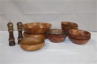 Wood Salad bowl set, large bowl, 10 X 3, 14