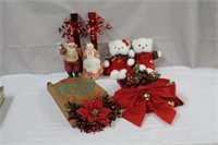 Christmas lot, wooden sleigh, 8 X 18", bells,