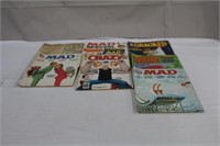 Seven vintage Mad magazines