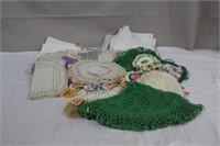 Collection of doilies, napkins , table coverings,