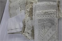 Vintage doilies & linens, napkins, table