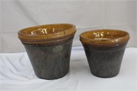 Two planters, 12 X 10.5 & 10 X 8.5"H