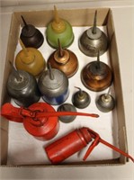 Assortment of plastic & metal oil cans