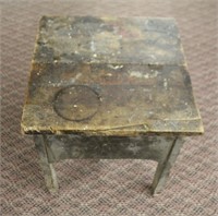 Vintage shoe shine box with contents