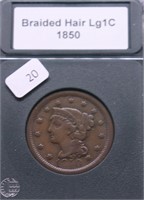 1850 LARGE CENT  VF