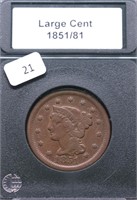 1851 /81  LARGE CENT VF