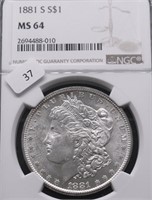 1881 S NGC MS64 MORGAN DOLLAR