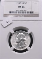 1947 S NGC MS66  WASHINGTON QUARTER