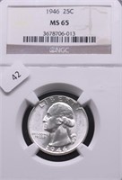 1946 NGC MS65 WASHINGTON QUARTER