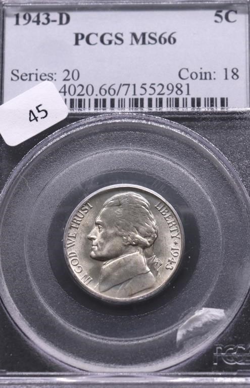 1943 D PCGS MS66 JEFFERSON NICKEL