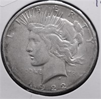 1922 S PEACE DOLLAR VF