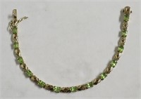 STERLING SILVER PERIDOT  STONE BRACELET