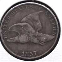 1857 FLYING EAGLE CENT VF