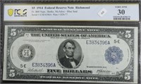 PCGS VF 30 5 $ FEDERAL RESERVE NOTE