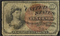 1863 US FRACTIONAL 10 CENTS VG