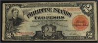 1929 US PHILIPPINS 2 PESOS VF