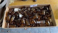 Flat of Small Amber Drug Store Bottles