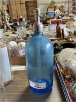 Blue Seltzer Bottle with Cap