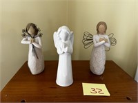 2 Willow Tree Angels & Ceramic Angel