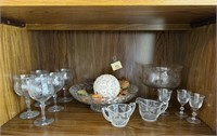 Glassware & Decor Items on Shelf