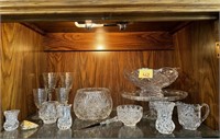 Crystal & Glassware Items on Shelf