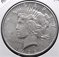 1922 PEACE DOLLAR XF