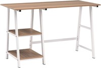 Trestle Desk with 2 Shelves, Soges 47 inches