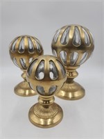 Rare VTG Brass Globe Decor w/ Encased Bubble Glass