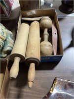 Box of Vintage Wood Items