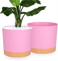 QCQHDU 12in Plant Pots - Pink  Indoor/Outdoor
