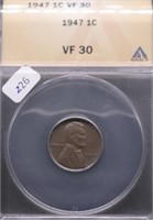 1947 ANAX VF 30 LINCOLN CENT