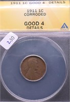 1911 ANAX G 4 DETAILS LINCOLN CENT