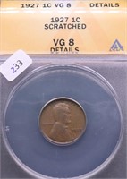 1927 ANAX VG8 DETAILS LINCOLN CENT