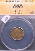 1934 ANAX F 15 DETAILS LINCOLN CENT